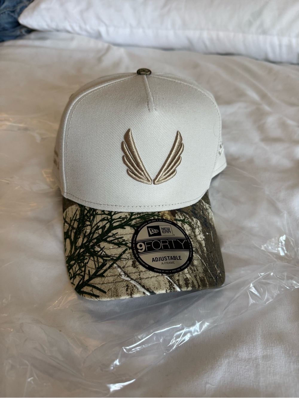 ASRV Cream Snapback Cap with Camouflage Brim - Picture 6 of 6